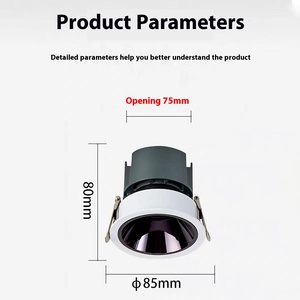 LED encastrée en profondeur anti-éblouissement haute qualité haute luminosité direction réglable éclairage intérieur <span class=keywords><strong>plafond</strong></span> 9W12W15W20W projecteur - Product Image 5