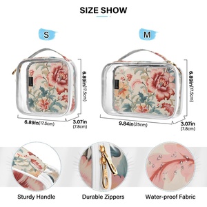 Women Clear Make up Organizer Pouches Tote Travel Toiletry Bags Transparent PVC Cosmetic Makeup Bag - Product Image 3