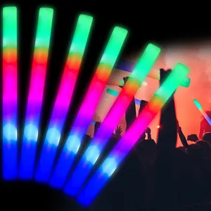 定制批发RGB 16/18英寸3模式发光发光二极管泡沫棒酒吧DJ闪光发光棒派对喜好装饰