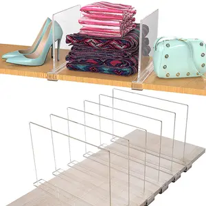 Clear Acrylic 11" Shelf Dividers for Closets Clothes Handbags Purses Books Sweaters