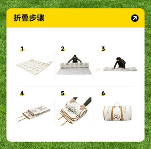 Custom <b>Large</b> Green Waterproof Summer Picnic Mat <b>Inflatable</b> Lightweight Oxford Cloth Park Hiking Camping Outdoor Beach Barbecue - Product Image 5