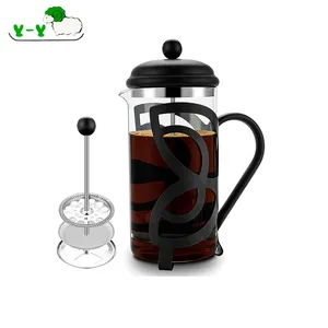 Liquidation de vente en gros cafetière écologique piston de café de presse française avec presse française en verre