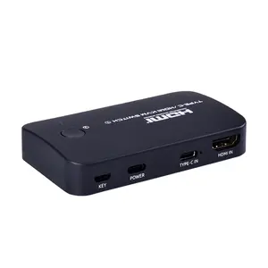 TFJ-TYH201 Fjgear 4k 4 porta tipo-c hdmi kvm switch 2 in 1 out plug and play 3ohz con controller desktop