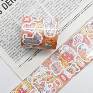 Rollo de pegatina de vinilo impermeable brillante con purpurina de dibujos animados, rollo de cinta washi, rollo de pegatina decorativa adhesiva personalizada con logotipo - Product Image 4