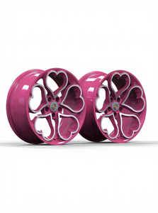 Jantes en alliage forgé sur mesure 6061-T6 en forme de cœur <span class=keywords><strong>rose</strong></span> <span class=keywords><strong>et</strong></span> <span class=keywords><strong>noir</strong></span>, uniques <span class=keywords><strong>et</strong></span> mignonnes, pour BMW <span class=keywords><strong>Mini</strong></span> <span class=keywords><strong>Cooper</strong></span> Mercedes Audi 18 19 20 21 22 Inc - Product Image 5