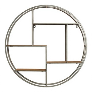 Étagères murales suspendues en métal de conception de forme ronde de qualité supérieure livres d'affichage décoratifs et rangement d'étagère murale en fer de Pot - Product Image 1