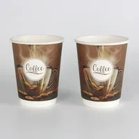 Gobelets en papier ondulé jetables personnalisés, simples et doubles, avec couvercles et manchons pour le café