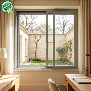 Fenêtre coulissante en alliage d'aluminium à double vitrage, isolation thermique, porte extérieure contemporaine pour villa - Product Image 4