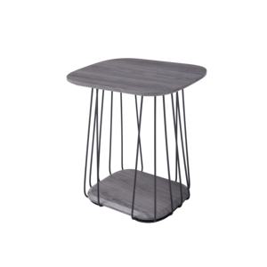 북유럽 스타일 나무 베니어 커피 테이블, 금속 브래킷 + 더블 레이어 스토리지, 실용적이고 아름다운 가구 선호 테이블 - Product Image 6