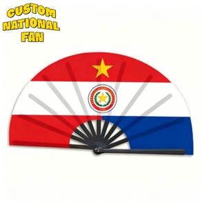 Abanicos Plegables Personalizados con la Bandera de Paraguay, Abanicos Impresos al por Mayor para Carnaval, Bodas, Festivales, Fiestas, Agencias de Viajes, Regalos - Product Image 1