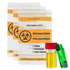Biểu tượng tùy chỉnh con dấu phòng thí nghiệm nhỏ Biohazard mẫu bộ sưu tập vận chuyển túi zip khóa túi 6x9 inch