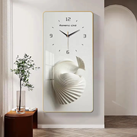Venta Directa de Fábrica, Relojes de Pared Decorativos de Porcelana de Cristal, Arte Moderno Personalizado, Marco de Aleación de Aluminio Dorado
