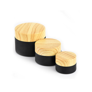 Crema facial <span class=keywords><strong>hidratante</strong></span> para el cuidado de la piel, frasco de vidrio de lujo con tapa de grano de madera, color negro mate, 50g, 50 Ml - Product Image 5