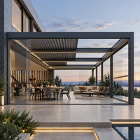 Système de toit de pergola à lames rétractables en aluminium, conception personnalisée, imperméable, couverture de patio extérieure pour jardin et cour arrière