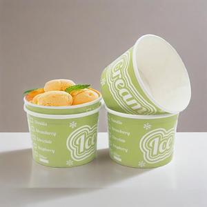 Venta caliente logotipo personalizado impreso desechable tapa de taza de pared simple 3/4/5/8/12/16 oz helado y tazón de yogur congelado - Product Image 2