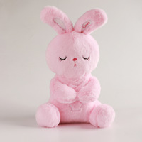 Vente en gros de poupées en peluche animales mignonnes à respiration simulée, jouets musicaux pour le sommeil, sons apaisants de respiration naturelle, en PP, directement de l'usine