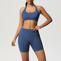 Paduxi 2026 Vrouwen Nieuwkomers Solide Naadloze Activewear Fitness Gym Set Custom Logo Scrunch Butt V Back Hoge Taille Shorts Yoga