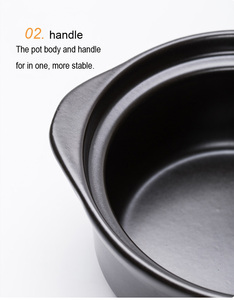 Ensemble de casseroles en céramique minimaliste écologique de haute qualité avec couvercle noir pour <span class=keywords><strong>Dolsot</strong></span> <span class=keywords><strong>Bibimbap</strong></span> et soupe Hot Pot - Product Image 4