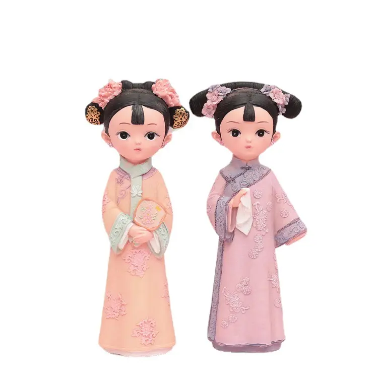 中国の旧正月ギフト母の日ギフト誕生日プレゼントコートスタイル樹脂工芸品樹脂フィギュア素敵なアンティーク中国の女の子