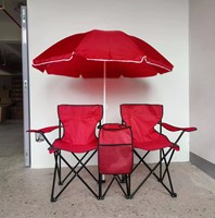 Chaise de plage pliable pour 2 personnes avec grand parasol