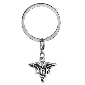 Porte-clés en métal avec pendentif pour infirmières <span class=keywords><strong>LVN</strong></span> NP, nouveau, sur-chaîne, breloque, sac à dos, accessoires de voiture - Product Image 5