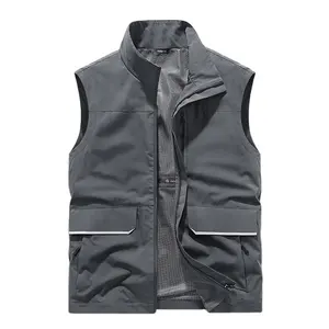 Goedkope Gilet Heren Formele Pak Katoenen Vest Groothandel Utility Custom Oem Zee Lente Shell Stijl Stof Verpakking Patroon Buiten