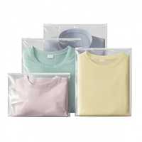 En stock, sac à fermeture éclair transparent givré pour vêtements, sac d'emballage en polyéthylène refermable pour t-shirts, jeans, pantalons, sweats à capuche