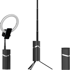 Lampu cincin merah muda 10 inci, lampu bulu mata LED dapat dilipat multifungsi pemotretan 360 ° Desktop portabel mengisi cahaya dudukan telepon fotografi - Product Image 1