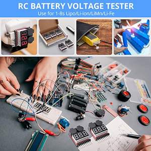 Aismartlink 2in1 1-8s اختبار الجهد بطارية ليبو ، RC إنذار الجرس الجهد المنخفض ، مراقب البطارية المدقق اختبار - Product Image 2