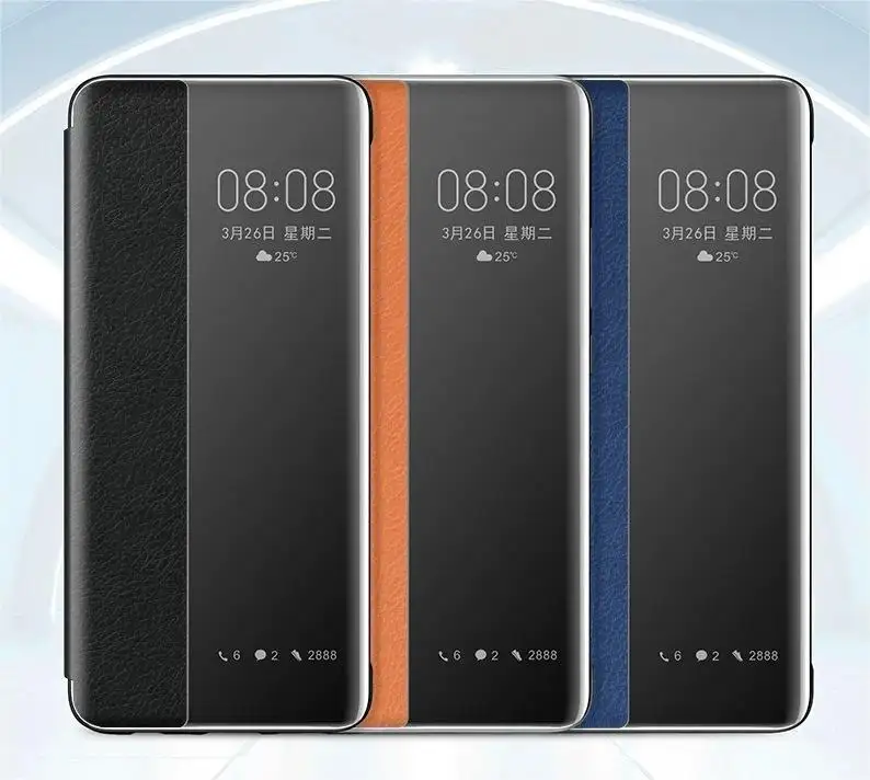 Smart Window PC couro resposta sem lançar a capa do telefone caso para Huawei companheiro 50 pro companheiro 40 P 50 pro para iphone 14 13