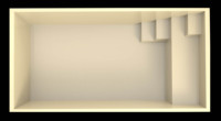 Piscine rectangulaire moderne et minimaliste de petite taille avec marches, pour villa, cour, piscine extérieure, piscine de loisirs familiale
