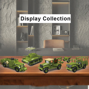 Ensemble de blocs de construction de chars à l'échelle 1/35 Ww2 Us Army Landing Vehicle Set Véhicule militaire 4x4 Camions blindés Jouet pour enfant - Product Image 5