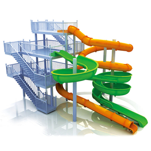 Tobogán de caída libre de alta velocidad de doble vía certificado CE Tongxin para diversión de carreras familiares tobogán de Parque Acuático de fibra de vidrio para interiores/exteriores - Product Image 3