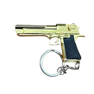 Mode baru Gold Desert Eagle 50AE logam tersedia dalam kayu asli Grit gantungan kunci Pistol Pistol produsen