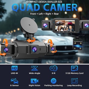 Caméra embarquée HD 4 canaux W5 en promotion avec vision nocturne infrarouge, connexion Wi-Fi mobile et surveillance de stationnement 24h/24, enregistreur vidéo de voiture - Product Image 2