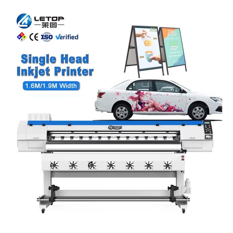 LETOP Factory 1.6M 1.9M New Roll Roll Inkjet Printer Machine I3200 I1600 XP600 Printhead 1200dpi Resolution For Vinyl Sticker