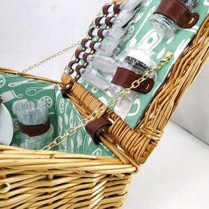<strong>Square</strong> Seagrass Rattan Willow baguette <strong>Storage</strong> Box Organizers Luxury Picnic Hamper Suitcase Set Large Wicker <strong>Basket</strong> with Lid - Product Image 3