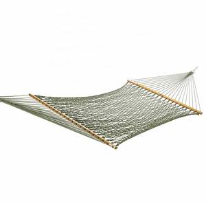 उष्णकटिबंधीय ब्राजील-शैली पोर्टेबल कैनवास झूला जाल झूला के साथ ठोस लकड़ी स्प्रेडर - Product Image 4