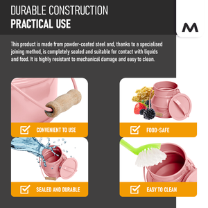 Seau de rangement en tôle d'acier vintage Boîte métallique décorative avec couvercle et poignée de transport 500 ml - Product Image 3