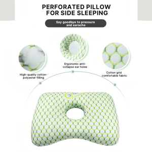 Almohada Moderna Ergonómica en Forma de B de Espuma Viscoelástica para Dormir de Lado, Alivia Presiones y Úlceras por Presión, Ecológica, de Látex y Espuma Viscoelástica Verde - Product Image 4