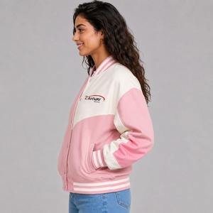 <b>Top</b> Trending Women's Varsity Jacket Button Closure Eco Friendly High Quality Casual Wear Baseball Women Varsity Jacket - Product Image 5