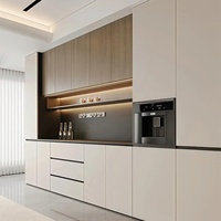 Buffet moderne en bois massif de chêne européen de luxe avec rangement pour salon et cuisine, armoire haute murale