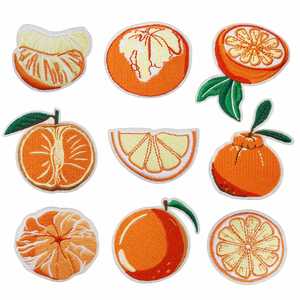Parches Termoadhesivos Ecológicos de Bordado Computarizado con Diseño de Frutas de la Serie Naranja (Naranja Dulce) para Decoración de Ropa y Bolsos - Product Image 1