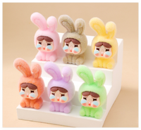 Miniature de mode en flocage coloré, figurine 3D miniature de bébé qui pleure, breloque lapin pour fille, pour enfants, jouet de sac surprise porte-bonheur