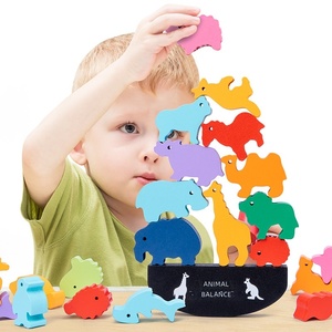 <span class=keywords><strong>Jeu</strong></span> de blocs d'équilibre animaux - Bateau d'équilibre de style puzzle, jouet en <span class=keywords><strong>bois</strong></span> pour la coordination œil-main et l'apprentissage précoce des enfants de 0 à 24 mois - Product Image 2