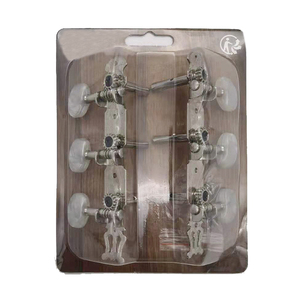 Meccaniche per Chitarra <span class=keywords><strong>Classica</strong></span> a 3 Fili con Albero a 3 File, per Corde in Acciaio, Set Destro + Sinistro, Chiave di Accordatura - Product Image 1