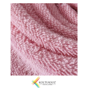 Tissu de serviette en velours tissé 100 % coton 350 g/m² couleur rose - Largeur 155 cm - Tissu en rouleau pour serviettes d'hôtel de luxe - Vente en gros - Product Image 2