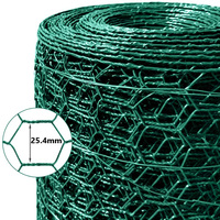 Grillage hexagonal en PVC en gros, maille de 1 pouce, calibre 20, grillage galvanisé pour poulailler, couleurs vert/noir personnalisées et emballage OEM