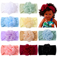 Nouveau bandeau pour bébé en organza à fleurs, mode transfrontalière, mignon, automne-hiver, accessoires pour cheveux de fille, style européen-américain pour enfants