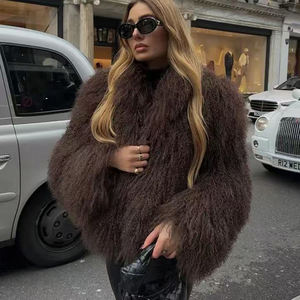 Abrigo de Piel Sintética de Invierno, Nuevo Estilo, Color Sólido, para Mujer, de Alta Gama, con Cuello de Solapa, Chaqueta Informal de Piel Sintética para Mujer - Product Image 1